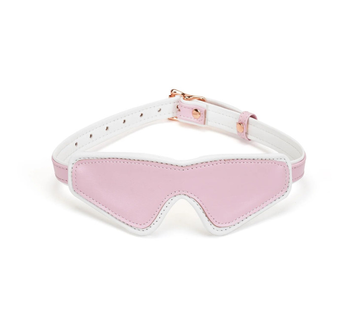 Шкіряна маска на очі Liebe Seele White & Pink Fairy Goat Leather Blindfold