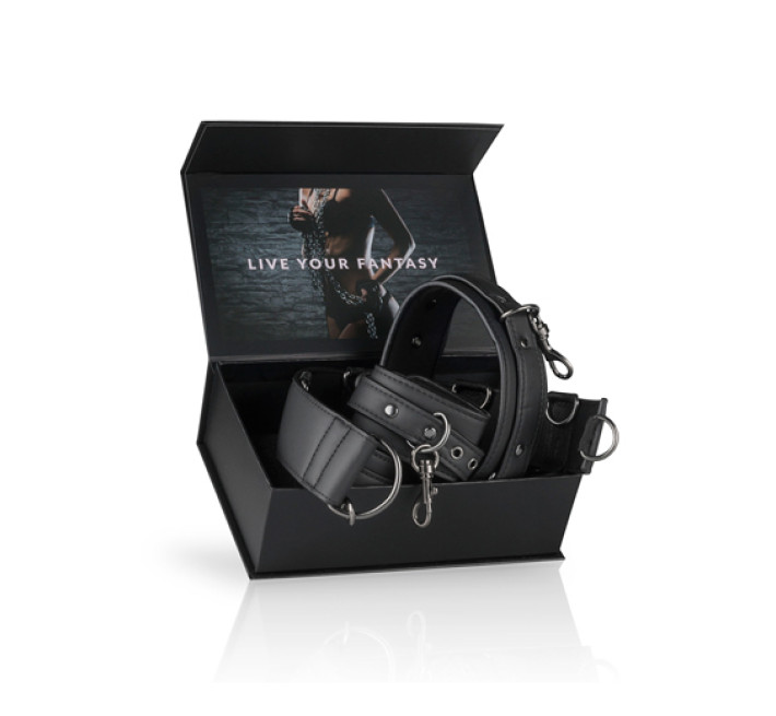 Набор для фиксации шеи и запястья EasyToys, искусственная кожа, черный