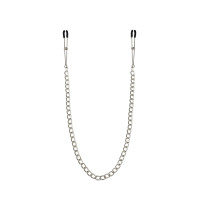 Тонкі затискачі для сосків з ланцюжком Feral Feelings - Chain Thin nipple clamps, срібло/чорний Тонкі затискачі для сосків з ланцюжком Feral Feelings - Chain Thin nipple clamps, срібло/чорний