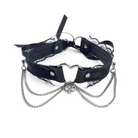 Сексуальний чокер Art of Sex - Karen з натуральної шкіри, Чорний Сексуальний чокер Art of Sex - Karen з натуральної шкіри, Чорний