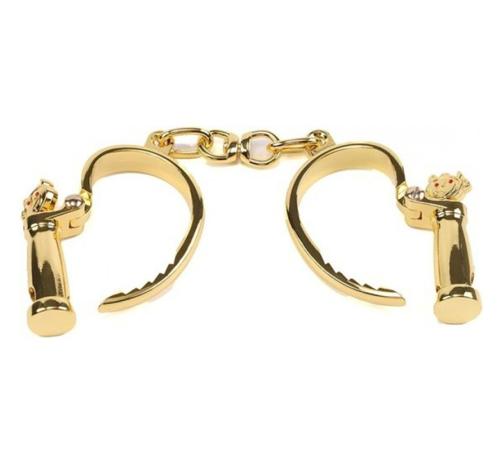 Наручники з коротким ланцюжком Lockink, металеві, золоті