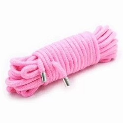 Мотузка для зв'язування DS Fetish 5 метрів, наконечники метал, рожева
