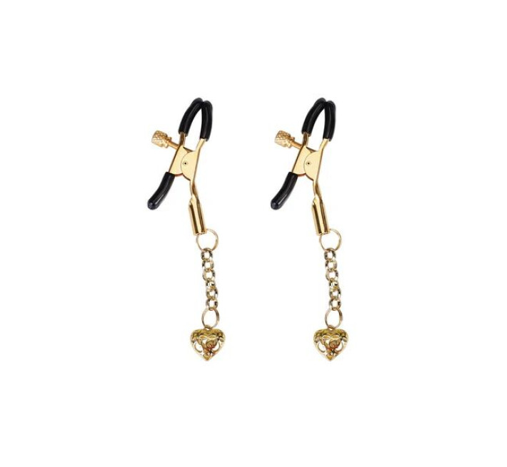 Затискачі для сосків Liebe Seele Hollow Heart Nipple Clamps Gold