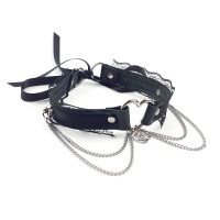 Сексуальний чокер Art of Sex - Karen з натуральної шкіри, Чорний Сексуальний чокер Art of Sex - Karen з натуральної шкіри, Чорний