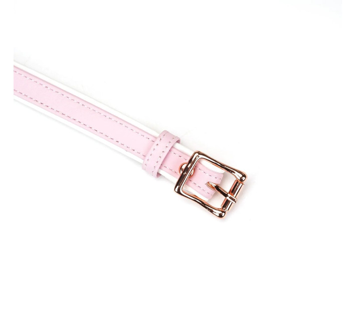 Шкіряна маска на очі Liebe Seele White & Pink Fairy Goat Leather Blindfold