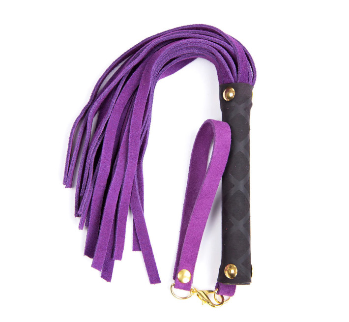 Флоггер DS Fetish Leather flogger S purple 27 см