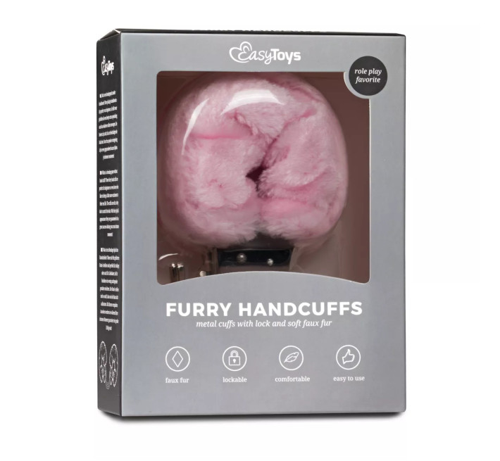 Наручники металеві з хутром EasyToys Pink
