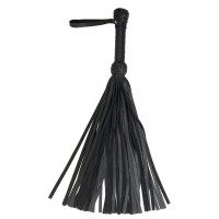 Чорний флогер класичний Art of Sex натуральна шкіра, 50 хвостів, по 50см, рукоятка 20см