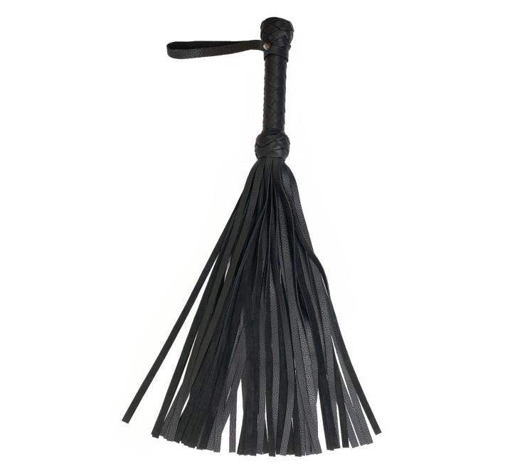 Черный флоггер классический Art of Sex натуральная кожа, 50 хвостов, по 50см, рукоятка 20см