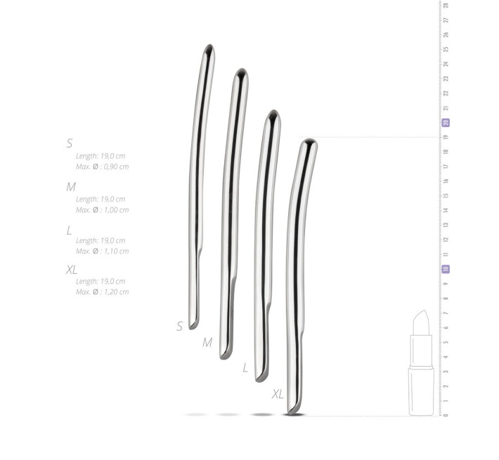 Набор уретральных стимуляторов Sinner Gear Unbendable - Single Ended 4 шт, диаметры 9,10,11,12 мм