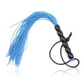 Міні флогер DS Fetish Leather flogger Блакитний, 22 см