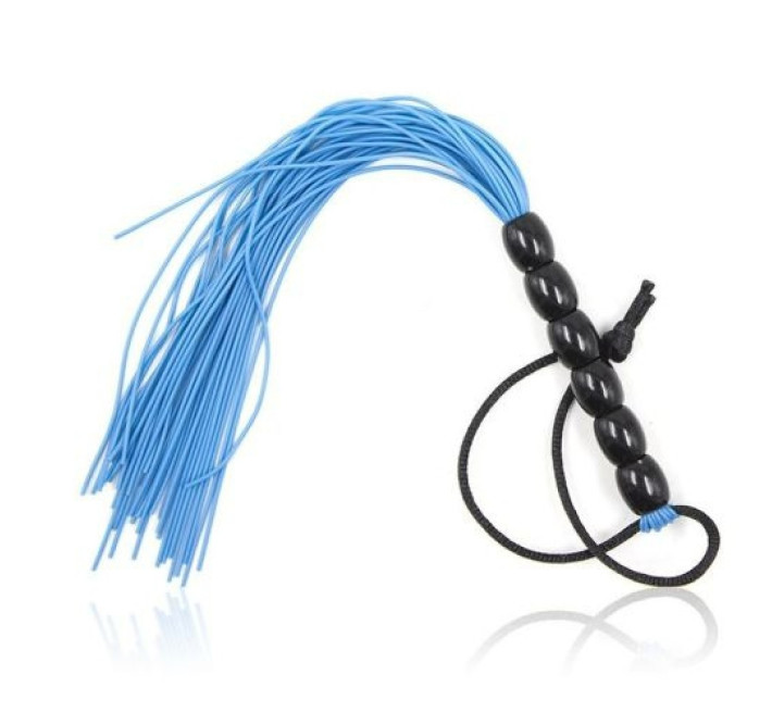 Міні флогер DS Fetish Leather flogger Блакитний, 22 см