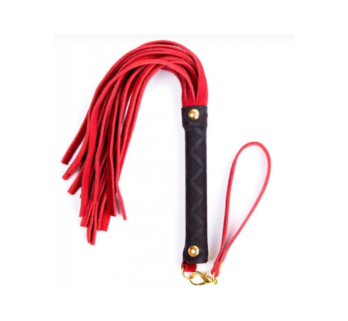 Флоггер DS Fetish Leather flogger S red 27 см
