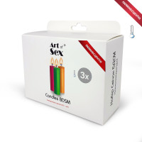Набір свічок воскових Art of Sex S 10 см (3 шт), низькотемпературні, люмінісцентні Набір свічок воскових Art of Sex S 10 см (3 шт), низькотемпературні, люмінісцентні