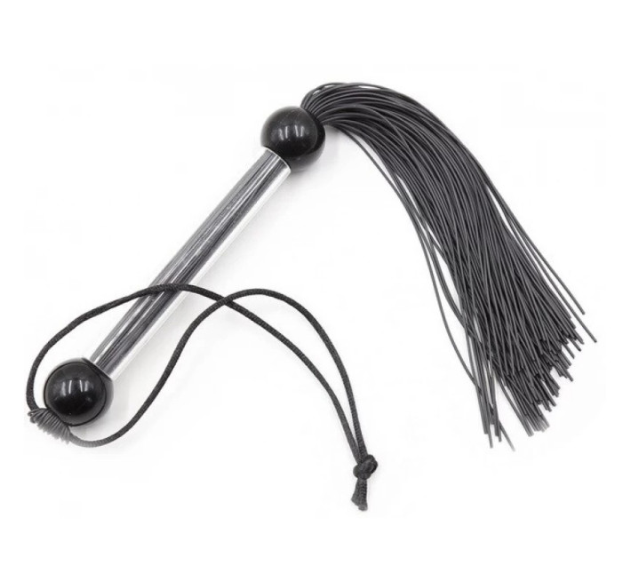Флогер DS Fetish FLOGGER чорний, прозора ручка, 28 см