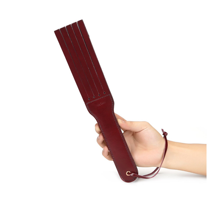 Двосторонній паддл Liebe Seele Wine Red Spanking Paddle, натуральна шкіра