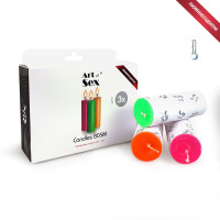 Набір свічок воскових Art of Sex S 10 см (3 шт), низькотемпературні, люмінісцентні Набір свічок воскових Art of Sex S 10 см (3 шт), низькотемпературні, люмінісцентні