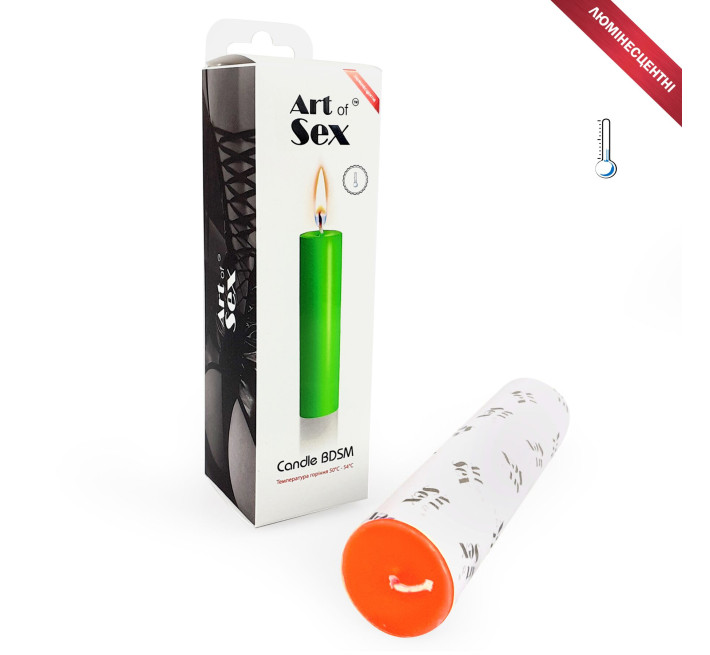 Свічка воскова Art of Sex size M 15 см низькотемпературна, люмінесцентна Оранжева