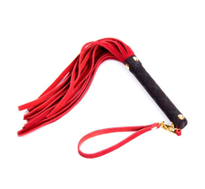 Флоггер DS Fetish Leather flogger S red 27 см