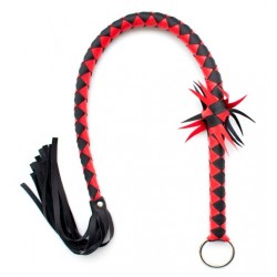 Смугастий батіг DS Fetish Stripe flogger black/red 86 см