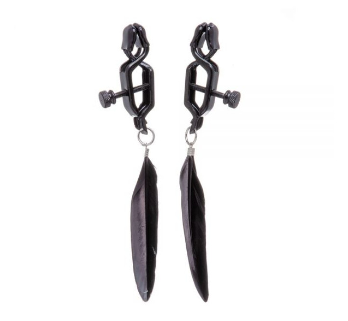 Зажимы на соски Lucky Bay Nipple play прищепки перышки Черные