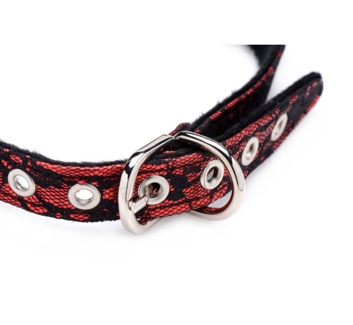 Кляп з трояндою Master Series: Eye-Catching Ball Gag With Rose, чорно-червоний