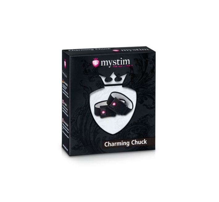 Утяжка для пеніса Mystim Charming Chuck два регульовані текстильні ремені з електродами