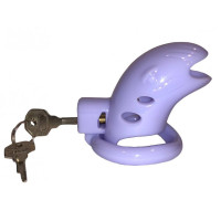 Пояс вірності з трьома кільцями Loveshop Runye Chastity cage фіолетовий