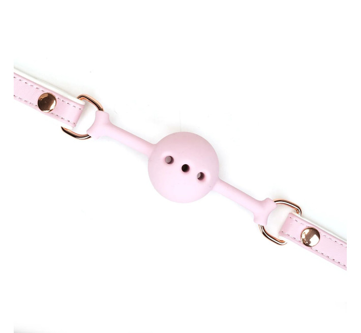 Кляп Liebe Seele White & Pink Fairy Goat Leather Ball Gag