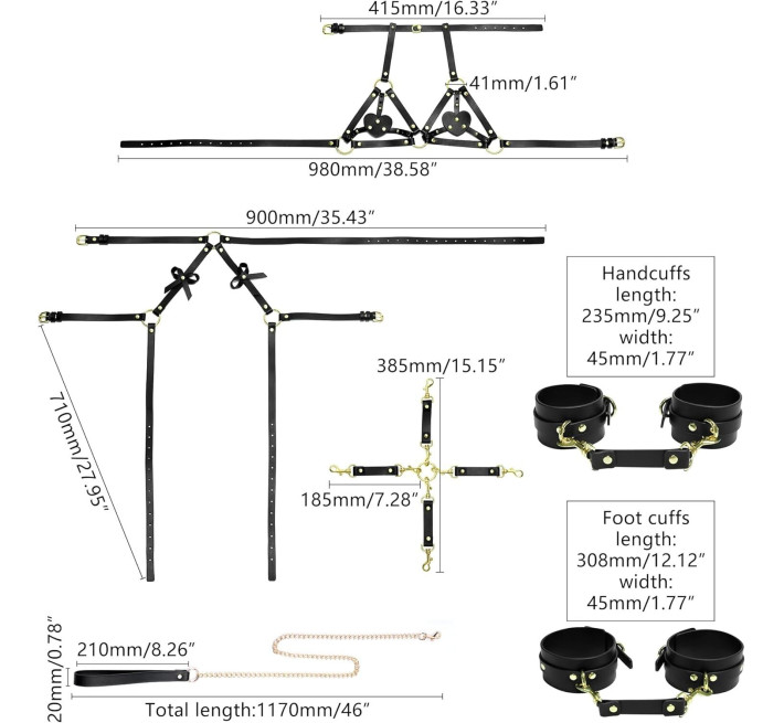 БДСМ-набір LOCKINK YEAHWOW Forced Nadu pose correction set