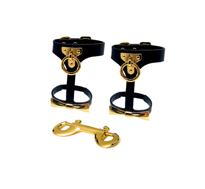 Поножі з італійської шкіри із золотими деталями UPKO Butterfly cuffs