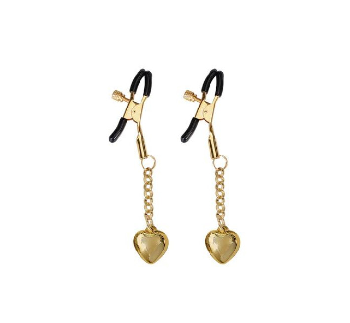 Затискачі для сосків Liebe Seele Solid Heart Nipple Clamps Gold