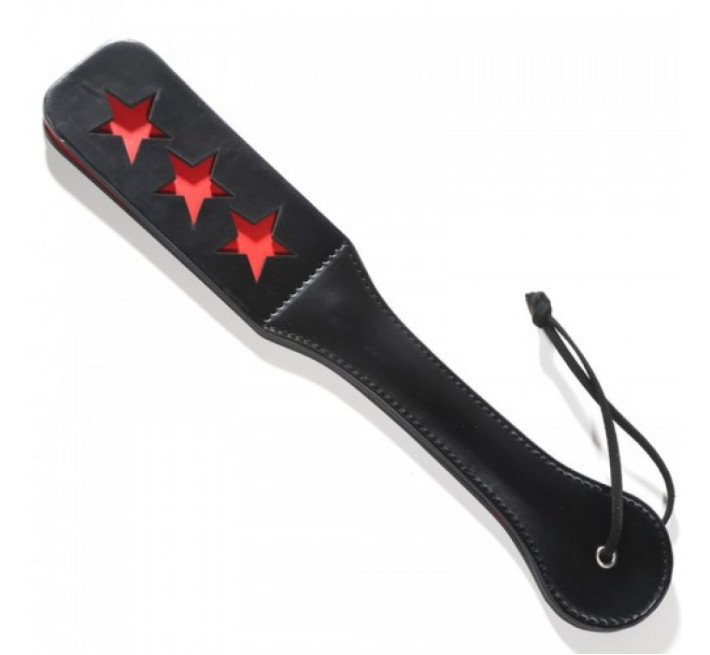 Шлепалка овальная с вырезом звездочки PADDLE, черная, 31,5 см