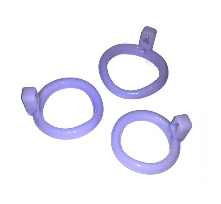 Пояс вірності з трьома кільцями Loveshop Runye Chastity cage фіолетовий