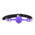 Кляп силіконовий DS Fetish Silicone ball gag metal accesso purple
