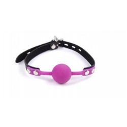 Кляп DS Fetish Silicone ball gag with lock силіконовий із замком Фіолетовий