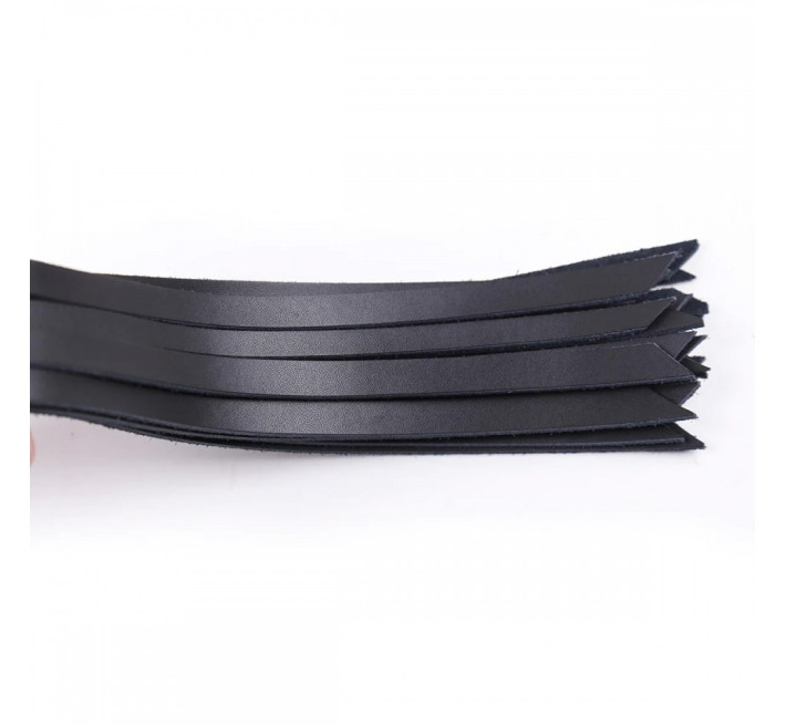 Флогер екошкіра DS Fetish, ручка зі стразами, чорний, 46 см