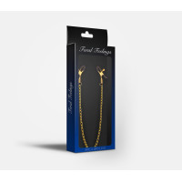 Затискачі для сосків з ланцюжком Feral Feelings - Nipple clamps Classic, золото/чорний Затискачі для сосків з ланцюжком Feral Feelings - Nipple clamps Classic, золото/чорний