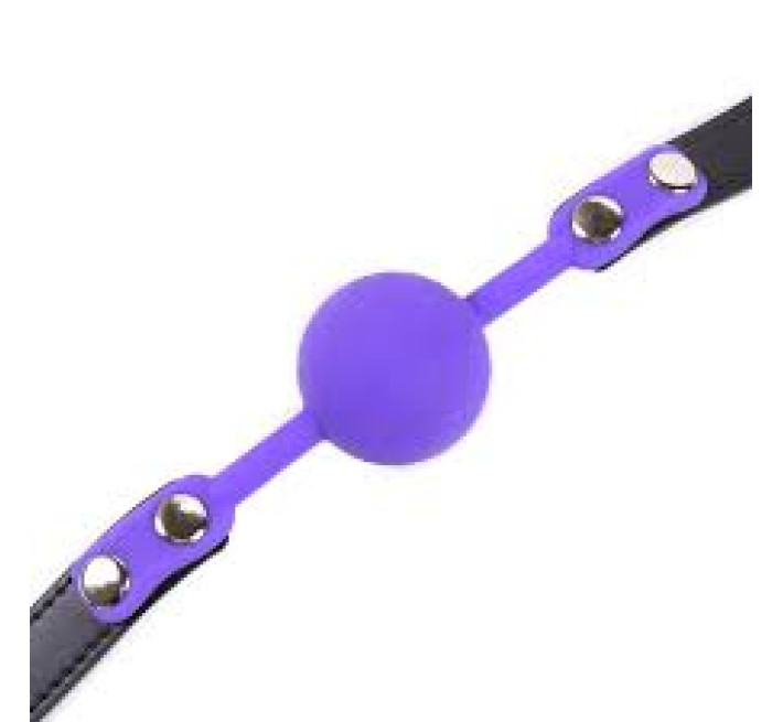 Кляп силіконовий DS Fetish Silicone ball gag metal accesso purple