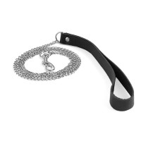 Поводок на цепочке из натуральной кожи Art of Sex - Leash, цвет Черный Поводок на цепочке из натуральной кожи Art of Sex - Leash, цвет Черный