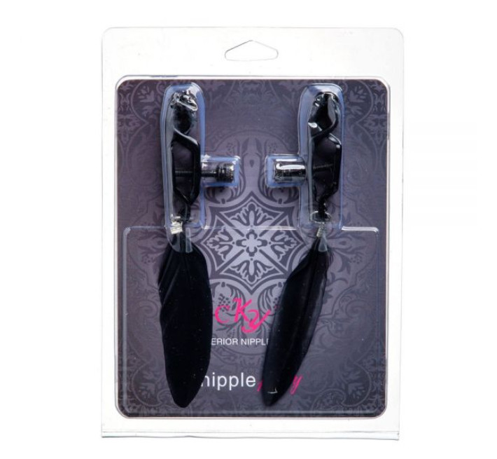 Зажимы на соски Lucky Bay Nipple play прищепки перышки Черные