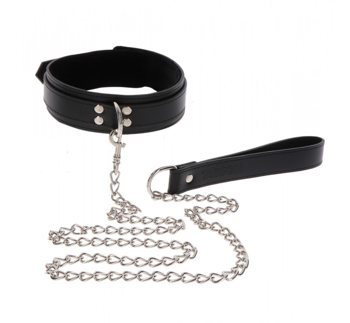 Ошейник широкий с поводком Taboom, черный