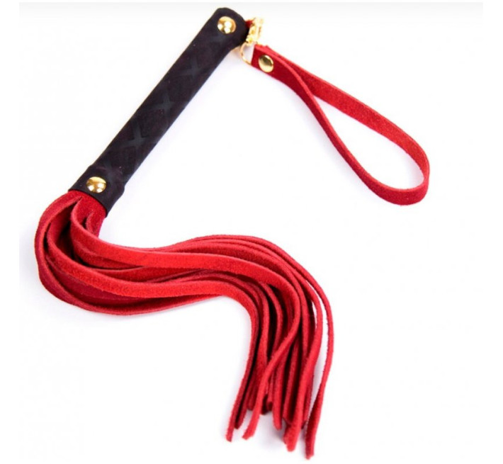 Флоггер DS Fetish Leather flogger S red 27 см