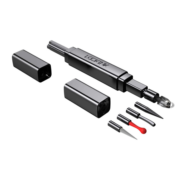 Эксклюзивный тиклер LOCKINK 5-head Flirting Tickler - Grey с пятью насадками