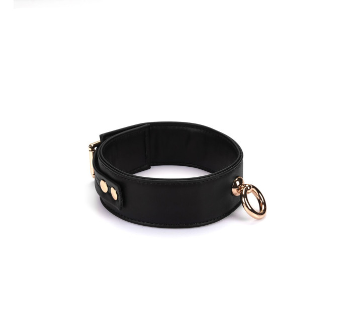 Ошейник с поводком Liebe Seele Black Organosilicon Collar with Leash, экокожа
