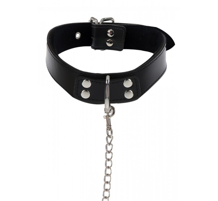 Ошейник широкий с поводком Taboom, черный