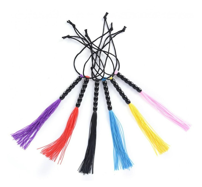 Міні флогер DS Fetish Leather flogger Блакитний, 22 см