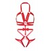 Портупея-тедді з ременів Leg Avenue Studded O-ring harness teddy Red S