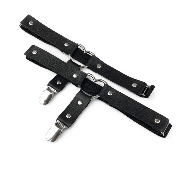 Гартеры для чулок из натуральной кожи Art of Sex Paula 2 шт, Черные