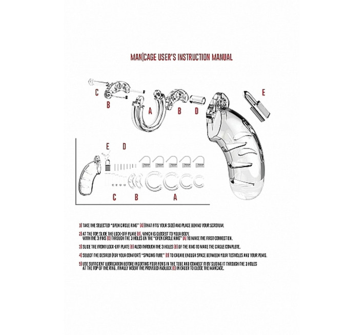Пояс верности ManCage 03 Chastity Cage прозрачный